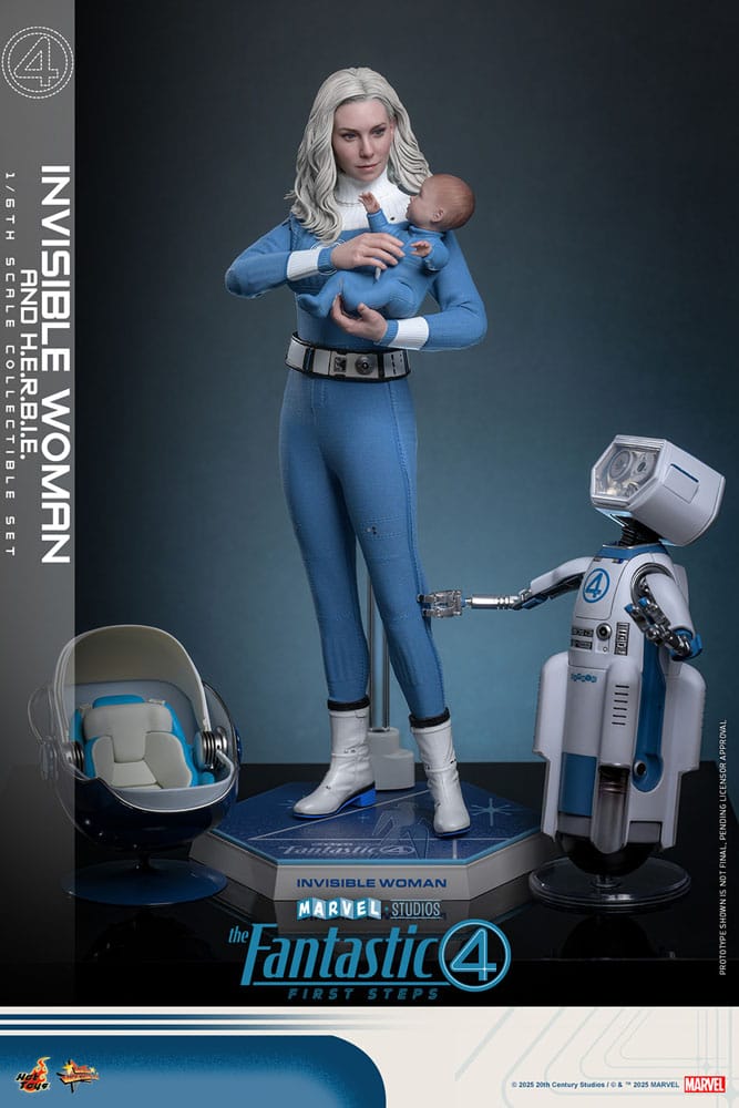 Les Quatre Fantastiques : Premiers pas pack 2 figurines Movie Masterpiece 1/6 Invisible Woman & H.E.R.B.I.E. 28 cm