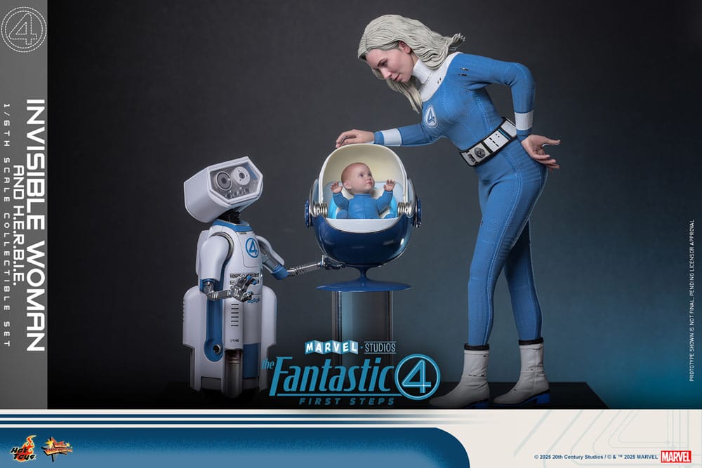 Les Quatre Fantastiques : Premiers pas pack 2 figurines Movie Masterpiece 1/6 Invisible Woman & H.E.R.B.I.E. 28 cm