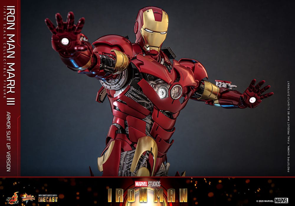 Iron Man figurine Movie Masterpiece Diecast 1/6 Iron Man Mark III (Armor Suit Up Version) 32 cm