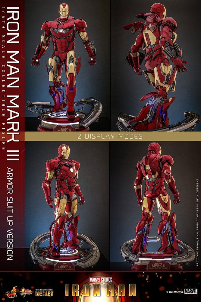 Iron Man figurine Movie Masterpiece Diecast 1/6 Iron Man Mark III (Armor Suit Up Version) 32 cm
