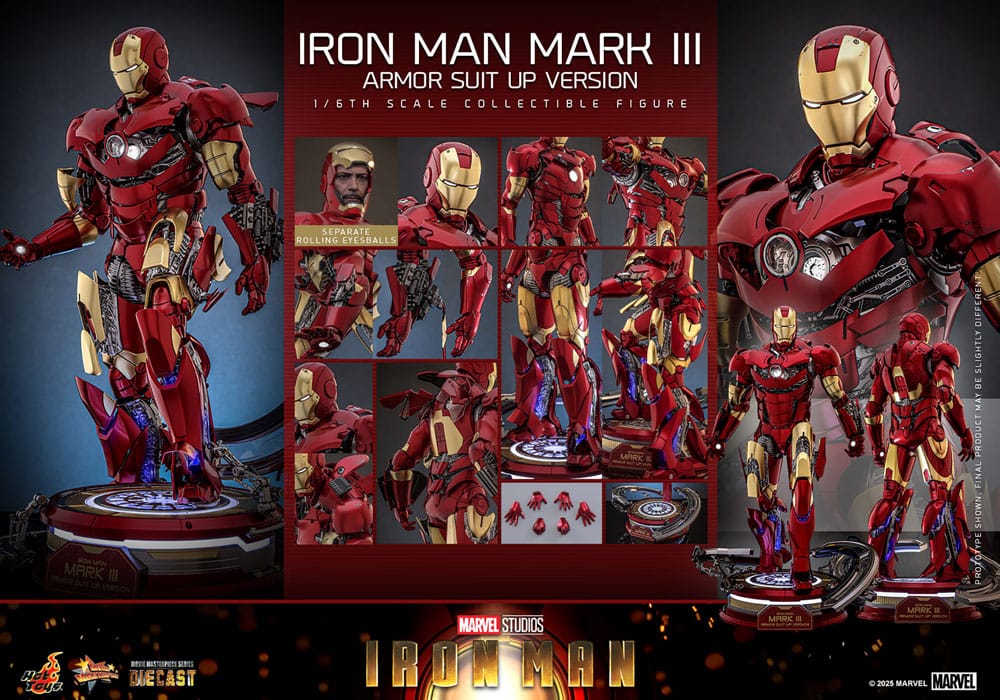 Iron Man figurine Movie Masterpiece Diecast 1/6 Iron Man Mark III (Armor Suit Up Version) 32 cm