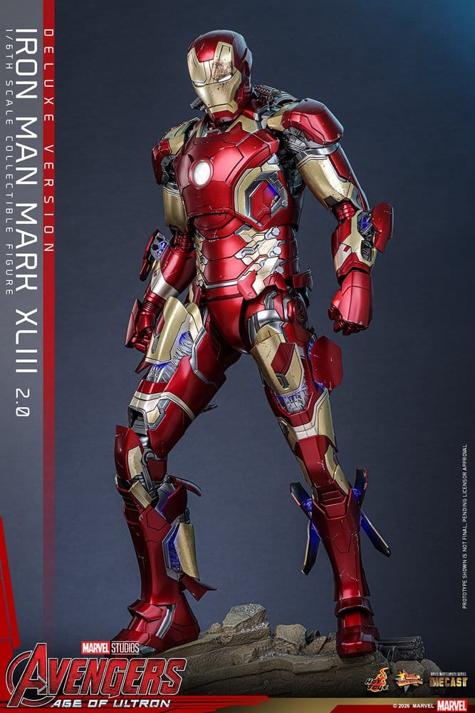 Avengers : L'Ère d'Ultron figurine Movie Masterpiece Diecast 1/6 Iron Man Mark XLIII (2.0) (Deluxe Version) 32 cm