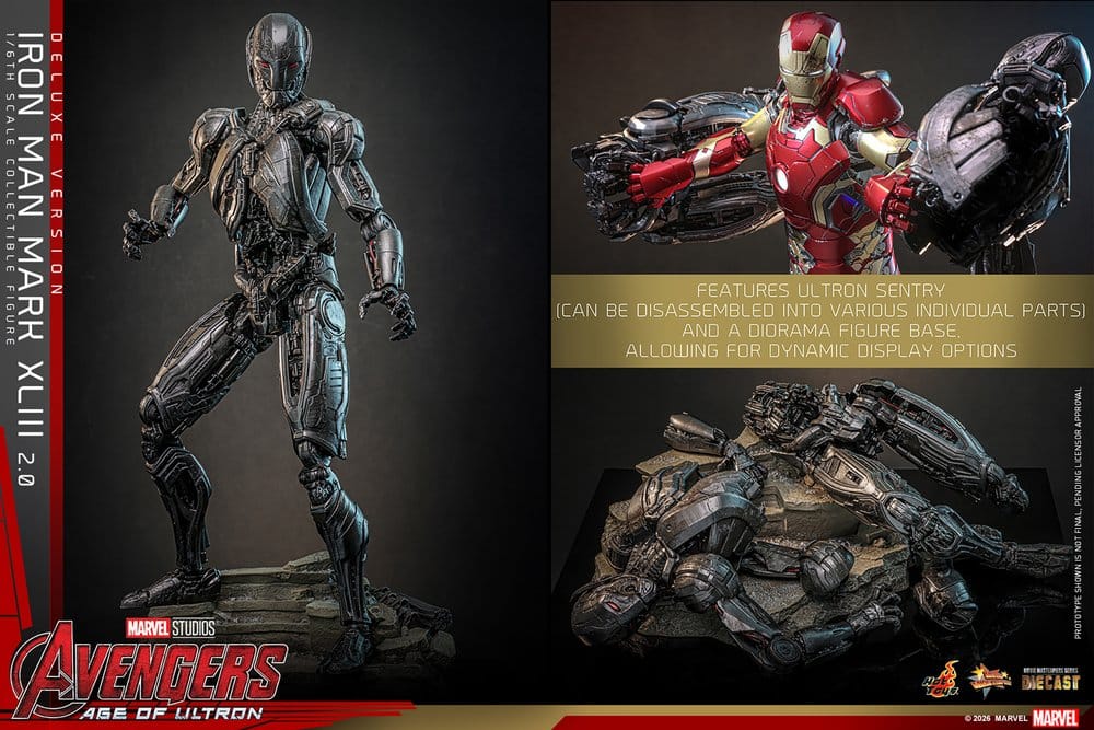 Avengers : L'Ère d'Ultron figurine Movie Masterpiece Diecast 1/6 Iron Man Mark XLIII (2.0) (Deluxe Version) 32 cm