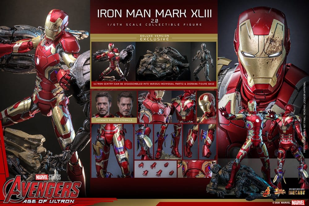 Avengers : L'Ère d'Ultron figurine Movie Masterpiece Diecast 1/6 Iron Man Mark XLIII (2.0) (Deluxe Version) 32 cm
