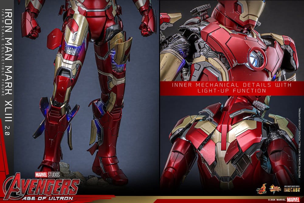 Avengers : L'Ère d'Ultron figurine Movie Masterpiece Diecast 1/6 Iron Man Mark XLIII (2.0) 32 cm