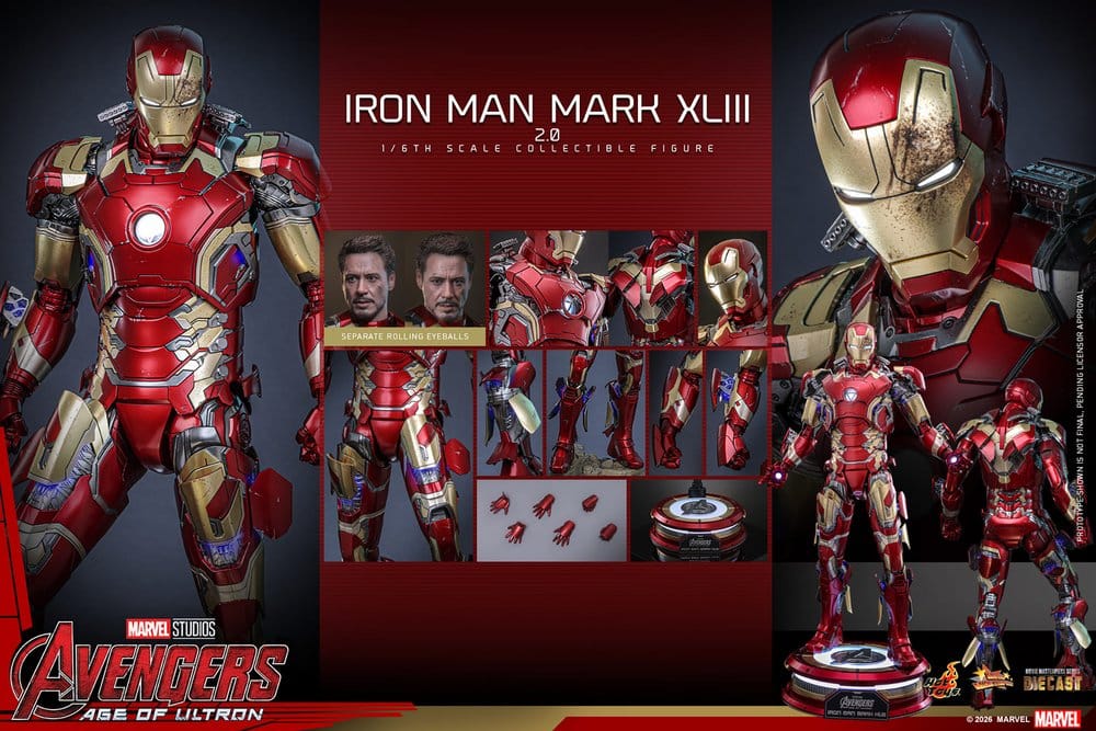 Avengers : L'Ère d'Ultron figurine Movie Masterpiece Diecast 1/6 Iron Man Mark XLIII (2.0) 32 cm
