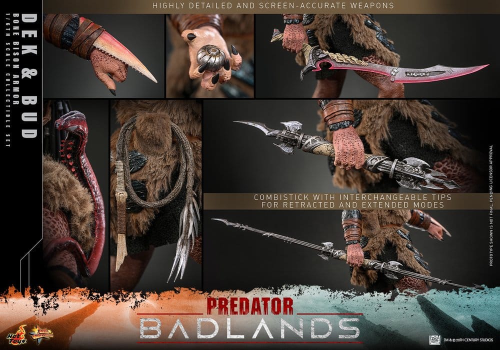 Predator: Badlands Movie Masterpiece pack 2 figurines 1/6 Dek (Bone Bison Armor) and Bud 31 cm