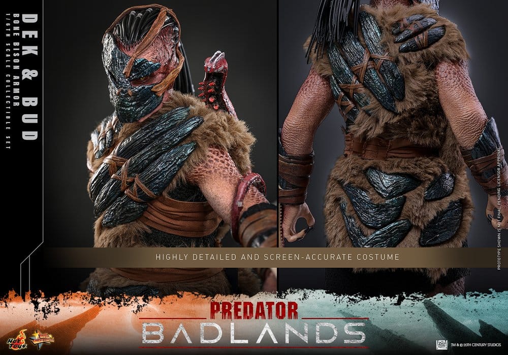 Predator: Badlands Movie Masterpiece pack 2 figurines 1/6 Dek (Bone Bison Armor) and Bud 31 cm