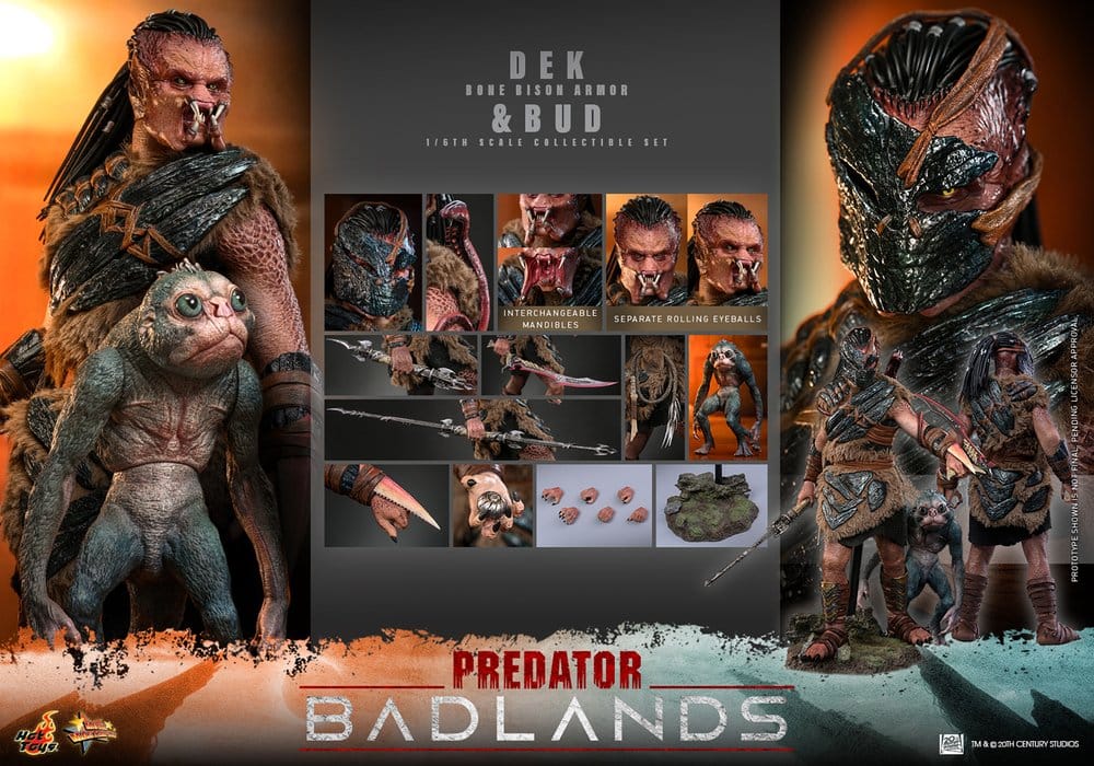 Predator: Badlands Movie Masterpiece pack 2 figurines 1/6 Dek (Bone Bison Armor) and Bud 31 cm