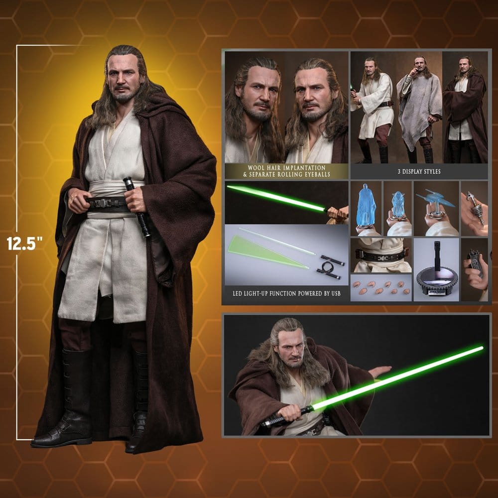 Star Wars: La Menace Fantôme Movie Masterpiece figurine 1/6 Qui-Gon Jinn (Artisan Edition) Hot Toys Exclusive 32 cm