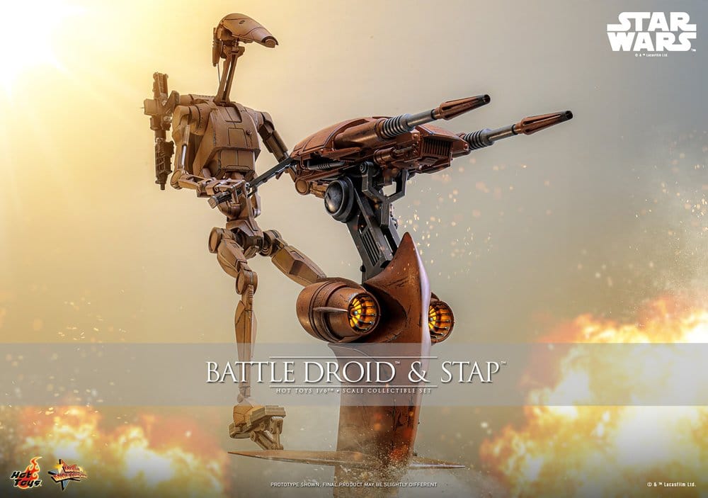 Star Wars: The Phantom Menace Movie Masterpiece set de figurines 1/6 Battle Droid & STAP 32 cm