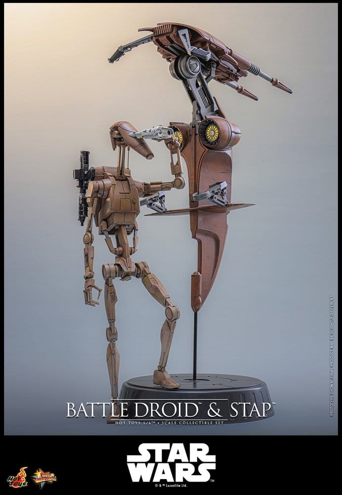 Star Wars: The Phantom Menace Movie Masterpiece set de figurines 1/6 Battle Droid & STAP 32 cm