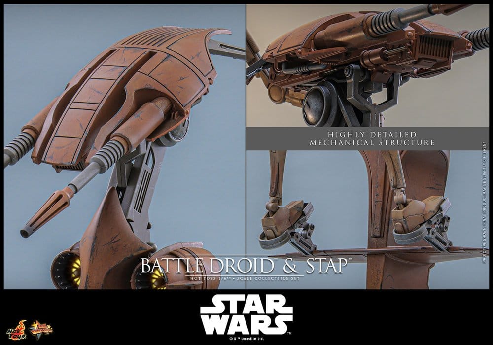 Star Wars: The Phantom Menace Movie Masterpiece set de figurines 1/6 Battle Droid & STAP 32 cm