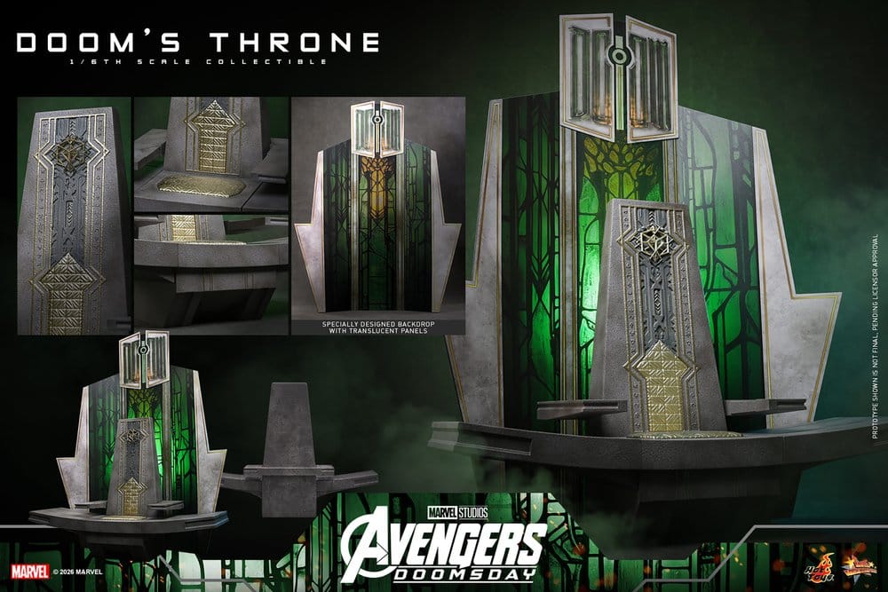 Avengers: Doomsday Movie Masterpiece accessoire pour figurines 1/6 Doom's Throne 33 cm