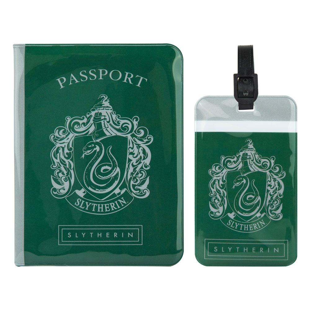 Harry Potter set étiquette de bagage & étui pour carte de transport Slytherin