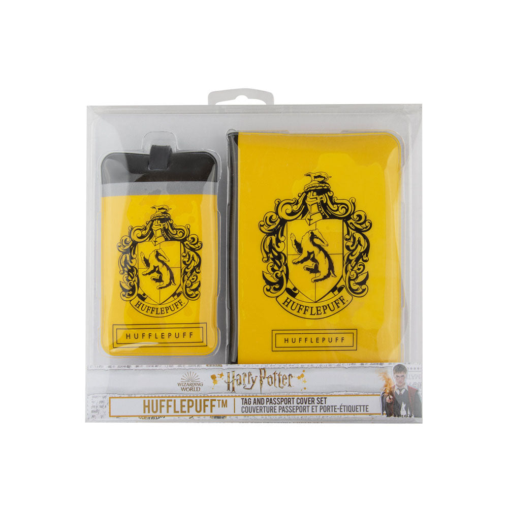 Harry Potter set étiquette de bagage & étui pour carte de transport Hufflepuff