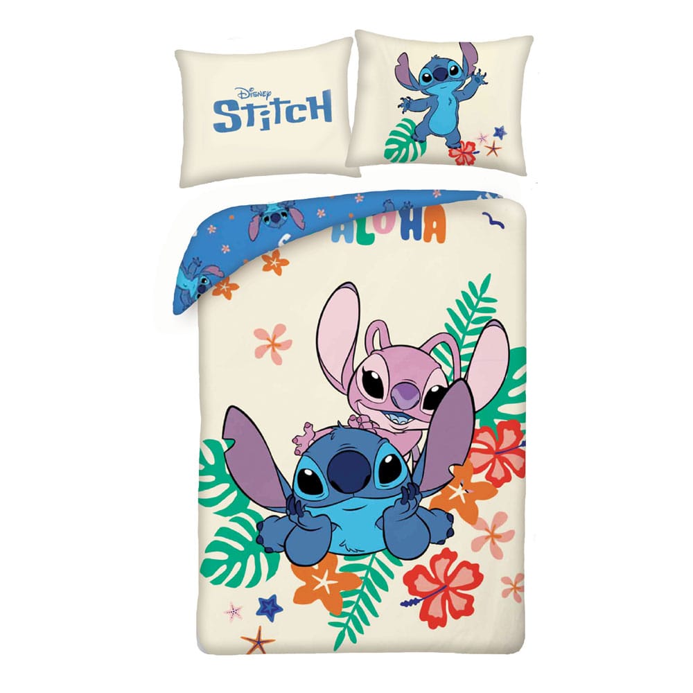 Lilo et Stitch parure de lit Stitch & Angel Flowers 140 x 200 cm / 70 x 90 cm