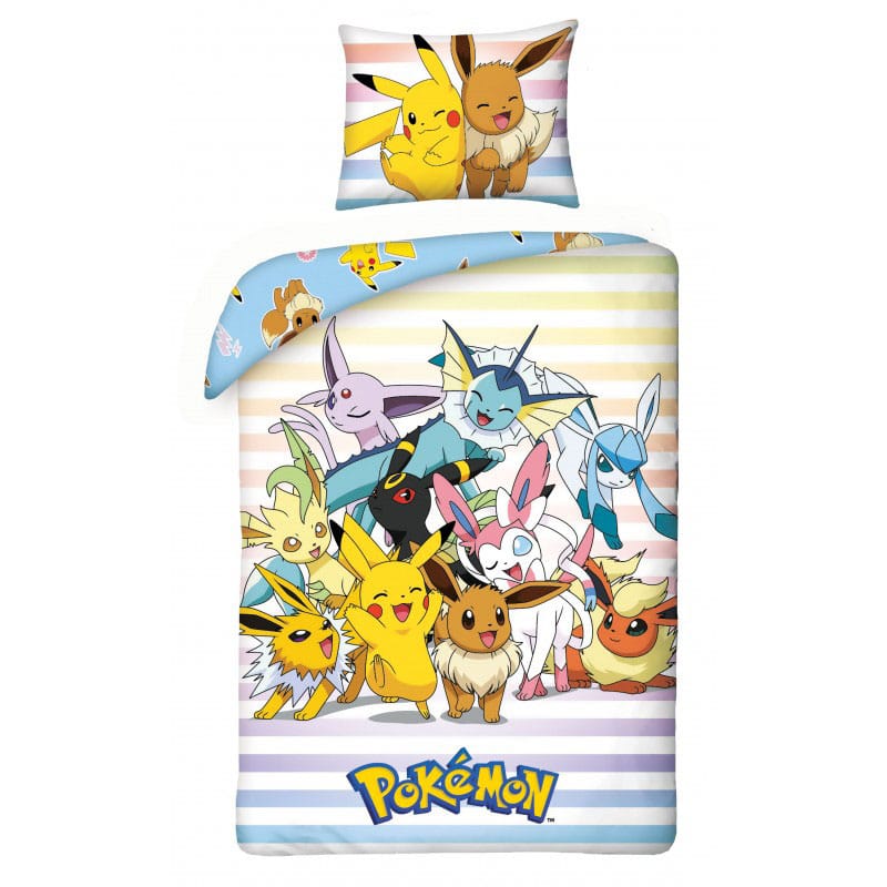 Pokémon parure de lit Pikachu, Évoli & Friends 140 x 200 cm / 70 x 90 cm