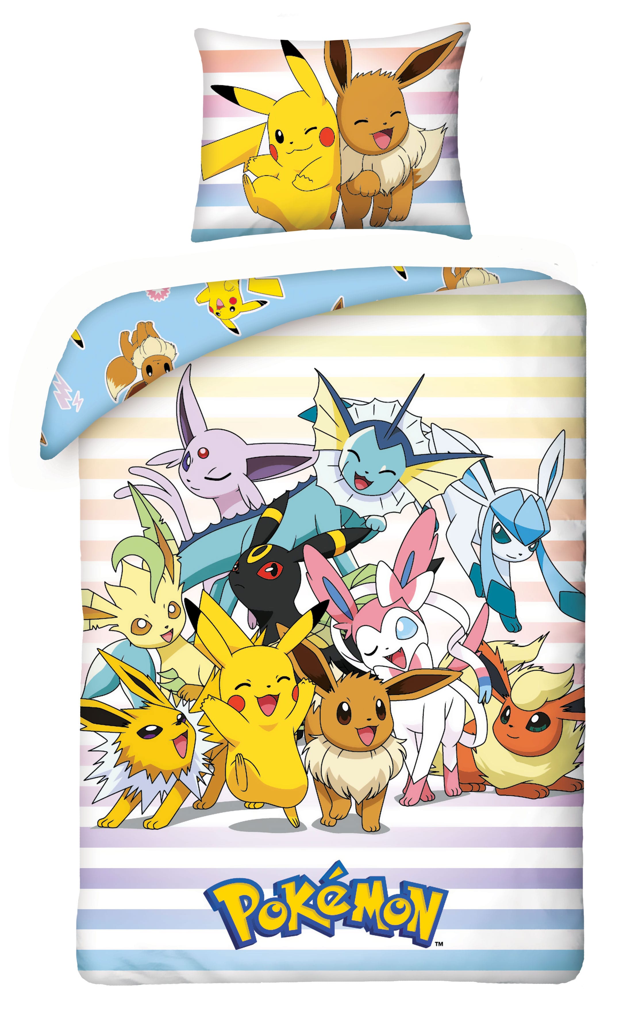 Pokémon parure de lit Pikachu, Évoli & Friends 135 x 200 cm / 80 x 80 cm