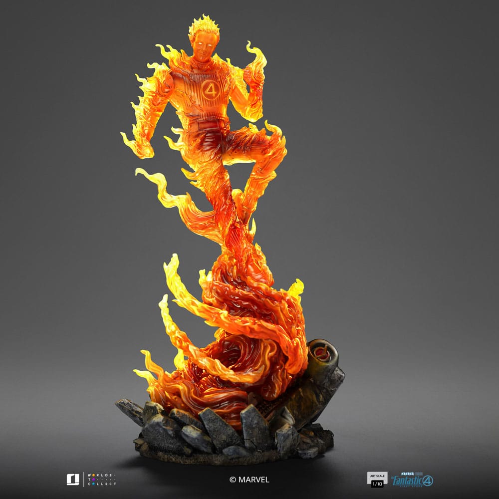 Iron Studios - Art Scale 1/10 - Marvel - The Fantastic Four: First Steps - Human Torch Statue 21cm