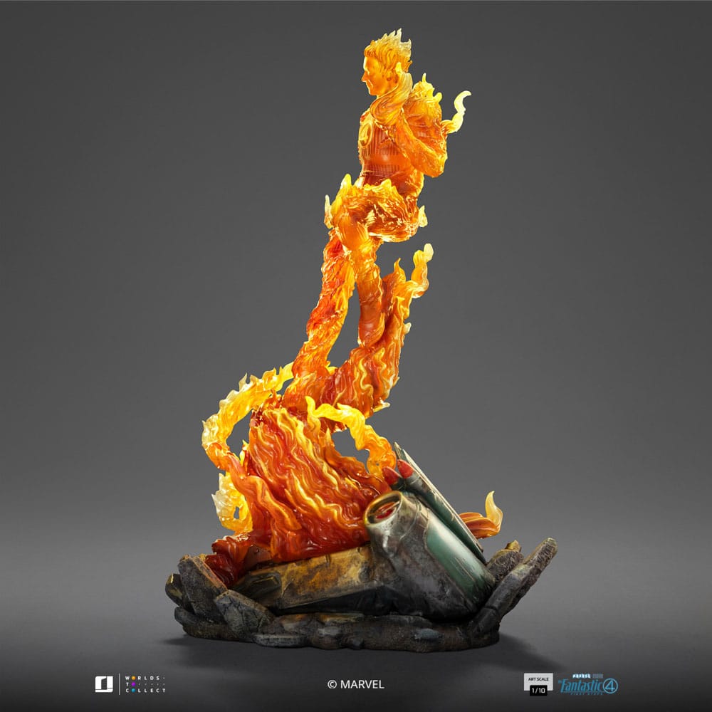 Iron Studios - Art Scale 1/10 - Marvel - The Fantastic Four: First Steps - Human Torch Statue 21cm