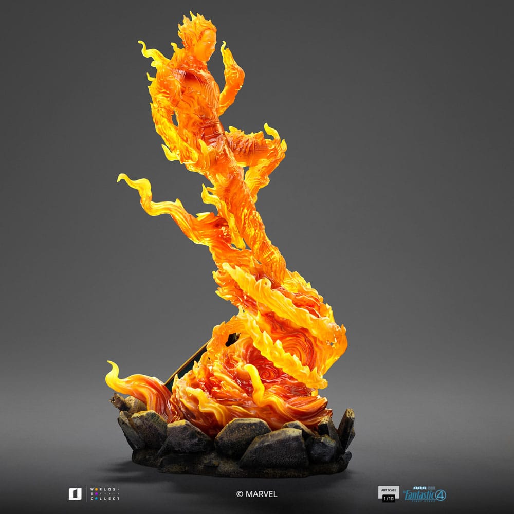Iron Studios - Art Scale 1/10 - Marvel - The Fantastic Four: First Steps - Human Torch Statue 21cm
