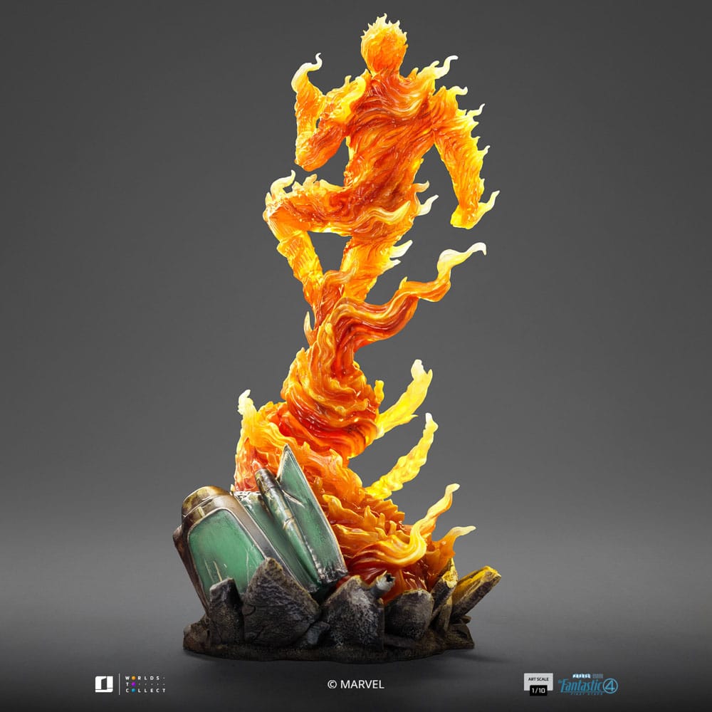 Iron Studios - Art Scale 1/10 - Marvel - The Fantastic Four: First Steps - Human Torch Statue 21cm