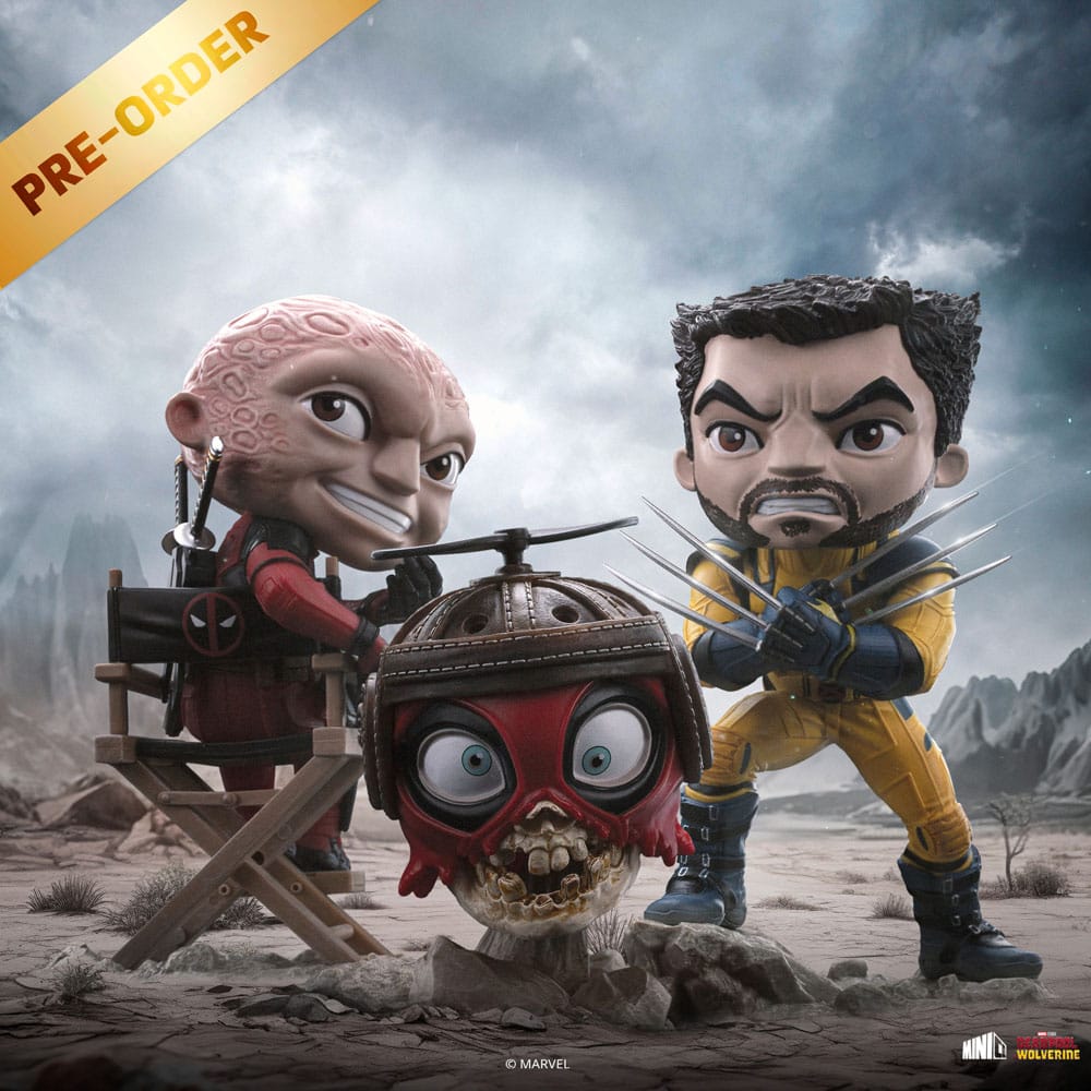 Deadpool et Wolverine figurine Mini Co. PVC Deadpool and Wolverine set Unmasked 14 cm