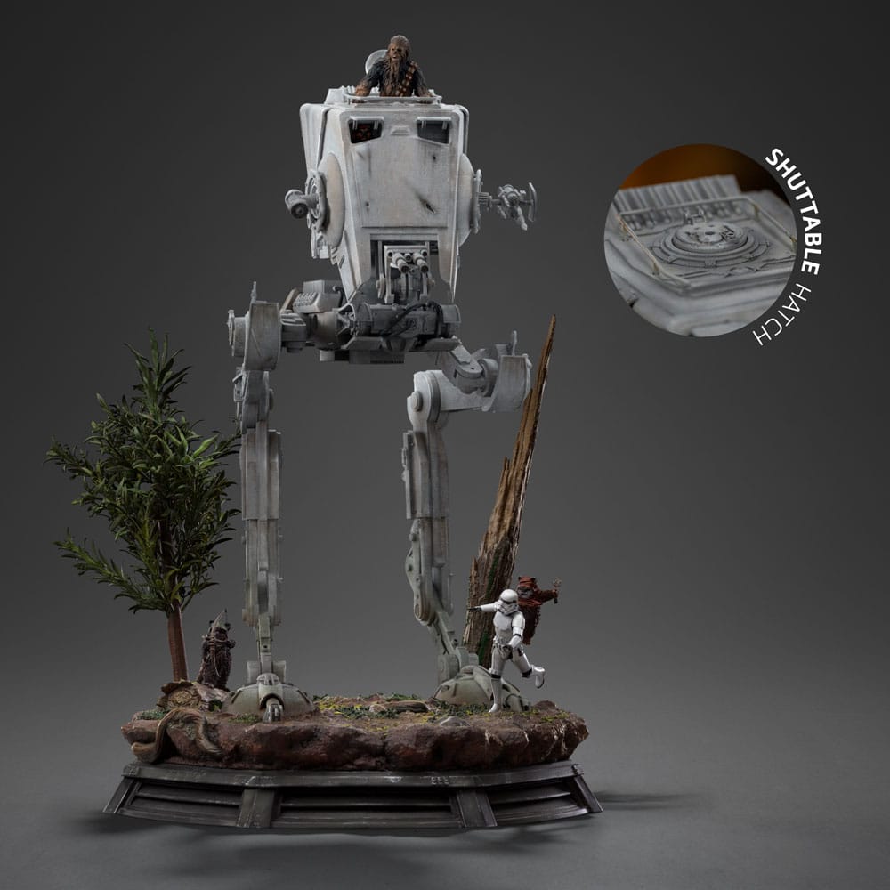 Star Wars statuette 1/20 Demi Art Scale AT-ST and Chewbacca 53 cm