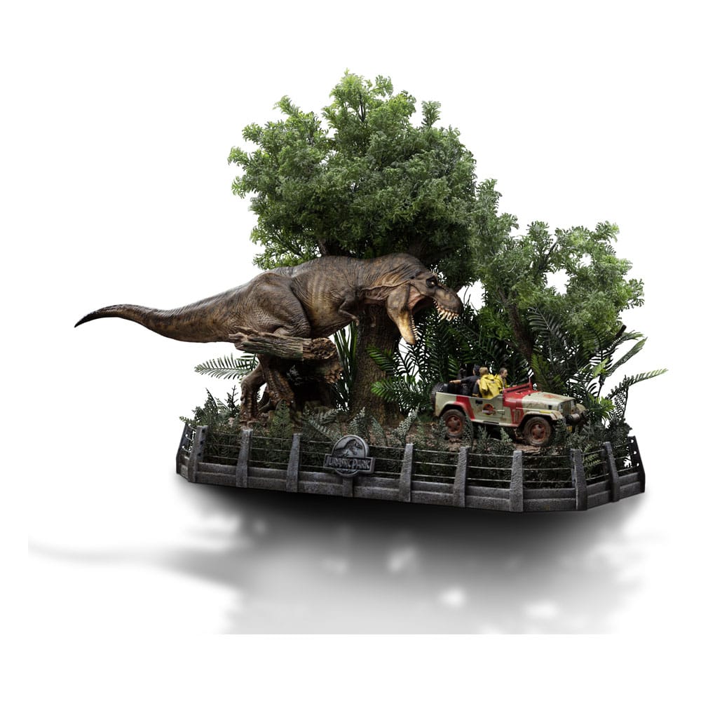 Jurassic Park statuette 1/20 Demi Art Scale T-Rex Chase 30 cm