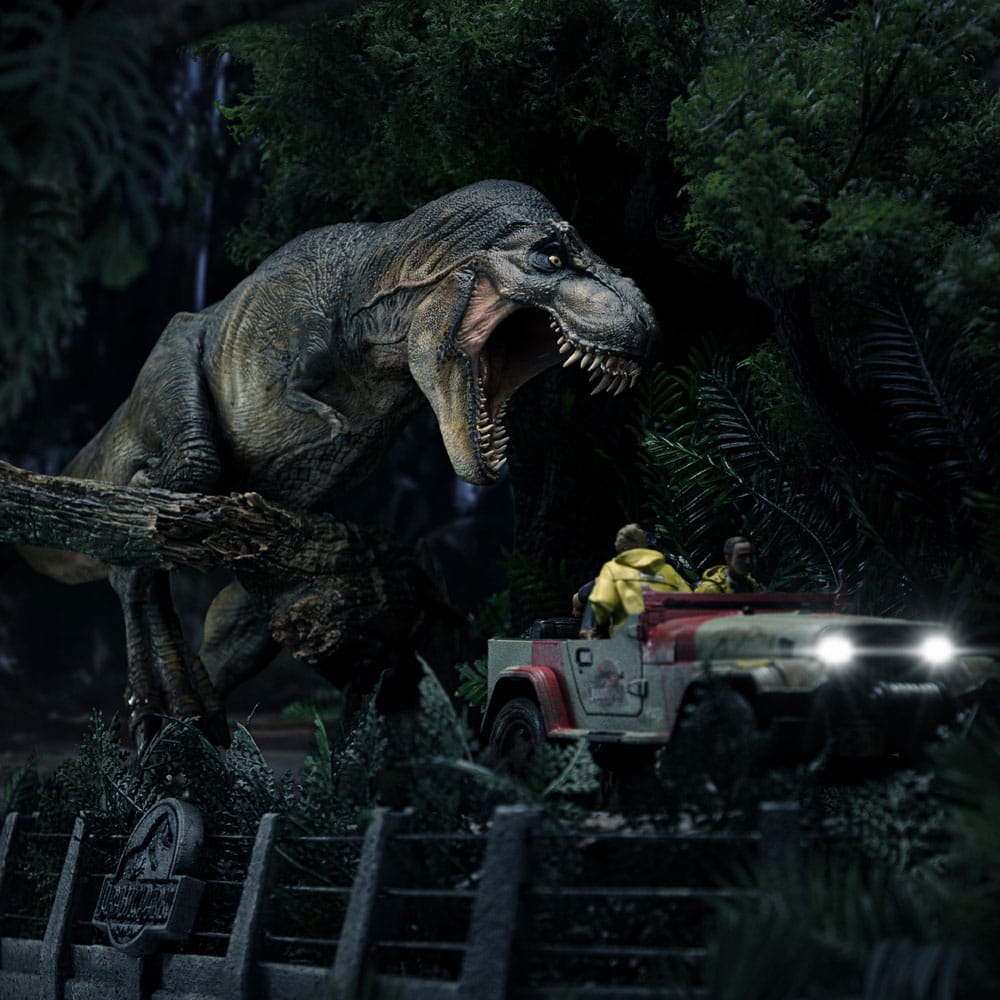 Jurassic Park statuette 1/20 Demi Art Scale T-Rex Chase 30 cm