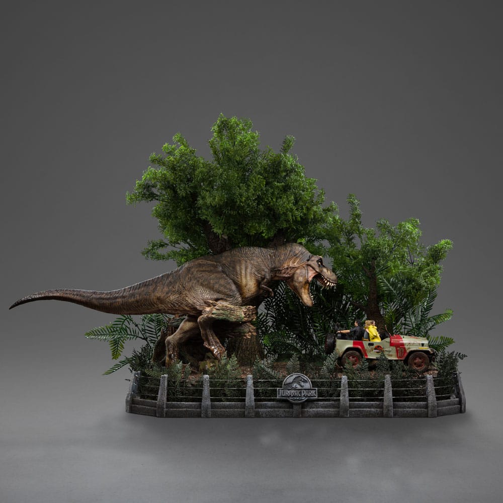 Jurassic Park statuette 1/20 Demi Art Scale T-Rex Chase 30 cm