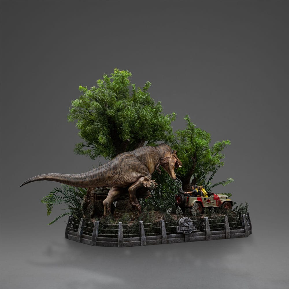Jurassic Park statuette 1/20 Demi Art Scale T-Rex Chase 30 cm