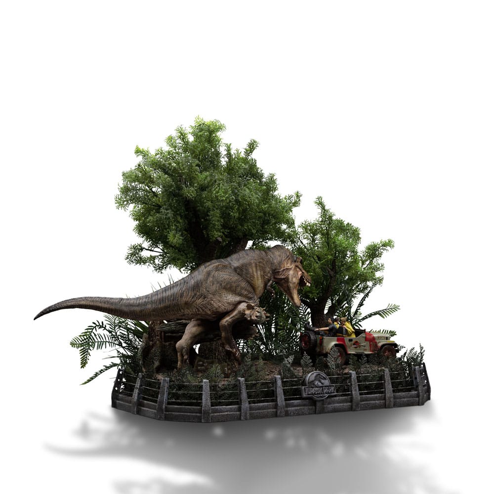 Jurassic Park statuette 1/20 Demi Art Scale T-Rex Chase 30 cm