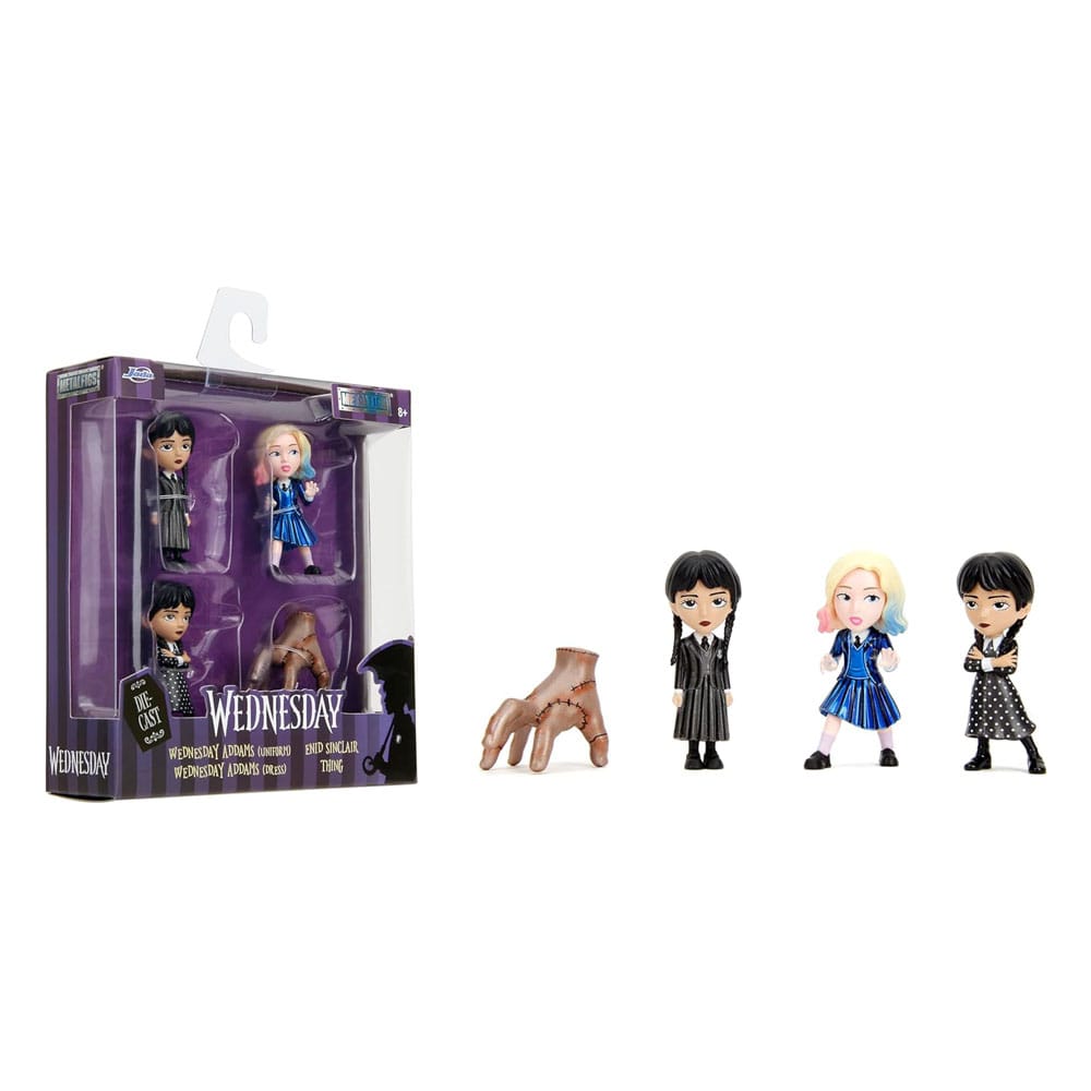Wednesday pack 4 figurines Diecast Nano Metalfigs Wave 1 4 cm