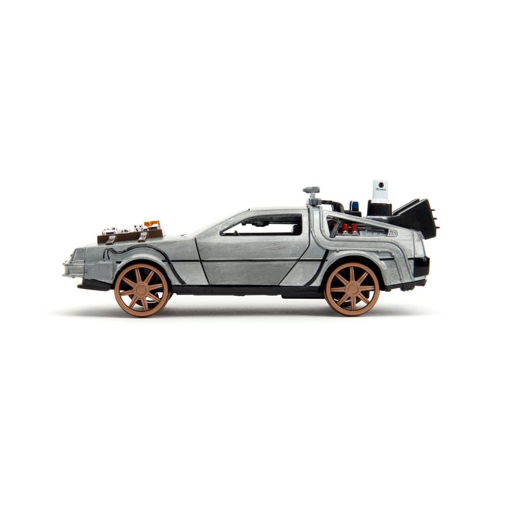 Retour vers le Futur III DeLorean Time Machine Railroad Wheels 1/32 métal Hollywood Rides
