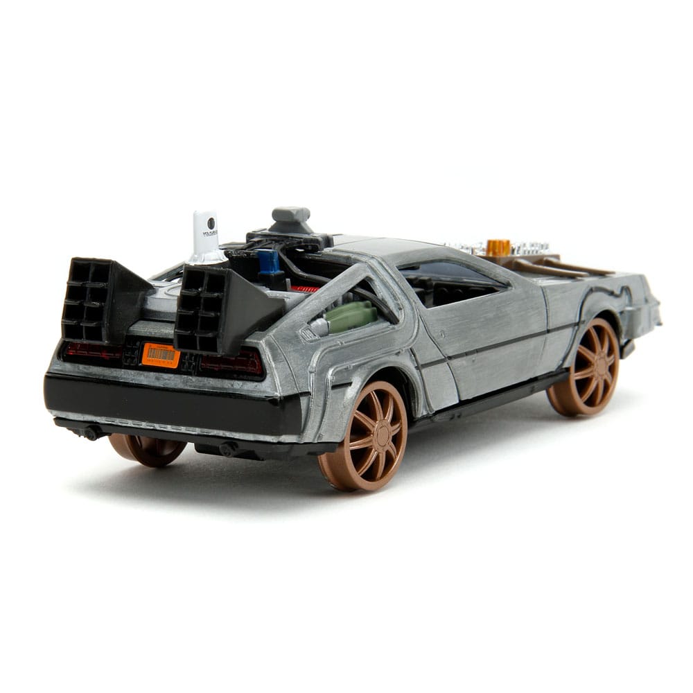Retour vers le Futur III DeLorean Time Machine Railroad Wheels 1/32 métal Hollywood Rides