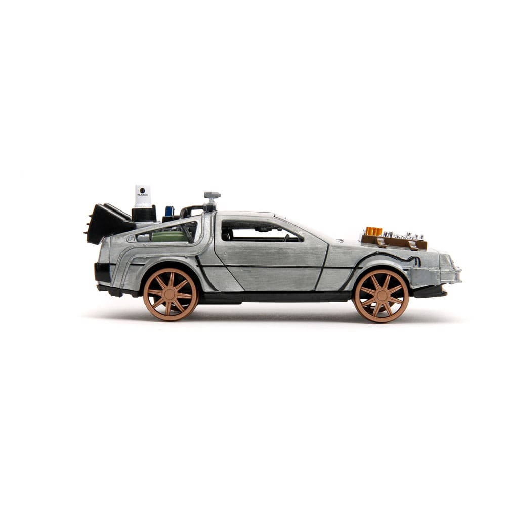 Retour vers le Futur III DeLorean Time Machine Railroad Wheels 1/32 métal Hollywood Rides