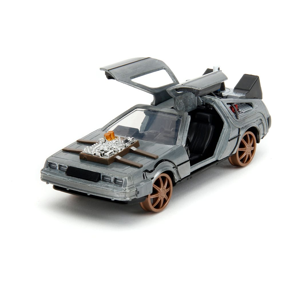 Retour vers le Futur III DeLorean Time Machine Railroad Wheels 1/32 métal Hollywood Rides
