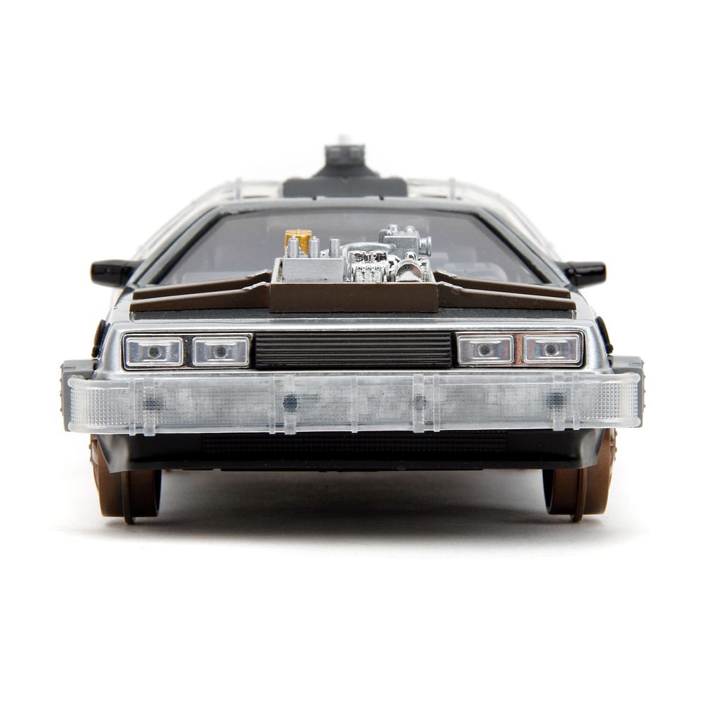 Retour vers le Futur III DeLorean Time Machine Railroad Wheels 1/24 métal Hollywood Rides