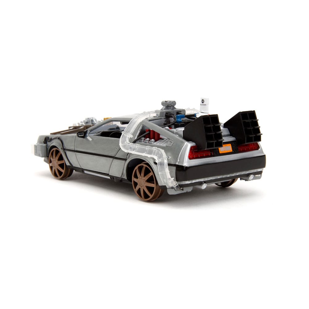 Retour vers le Futur III DeLorean Time Machine Railroad Wheels 1/24 métal Hollywood Rides