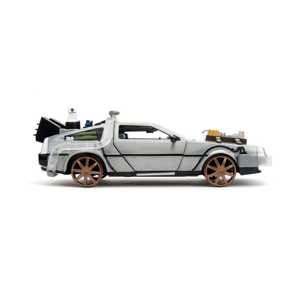 Retour vers le Futur III DeLorean Time Machine Railroad Wheels 1/24 métal Hollywood Rides