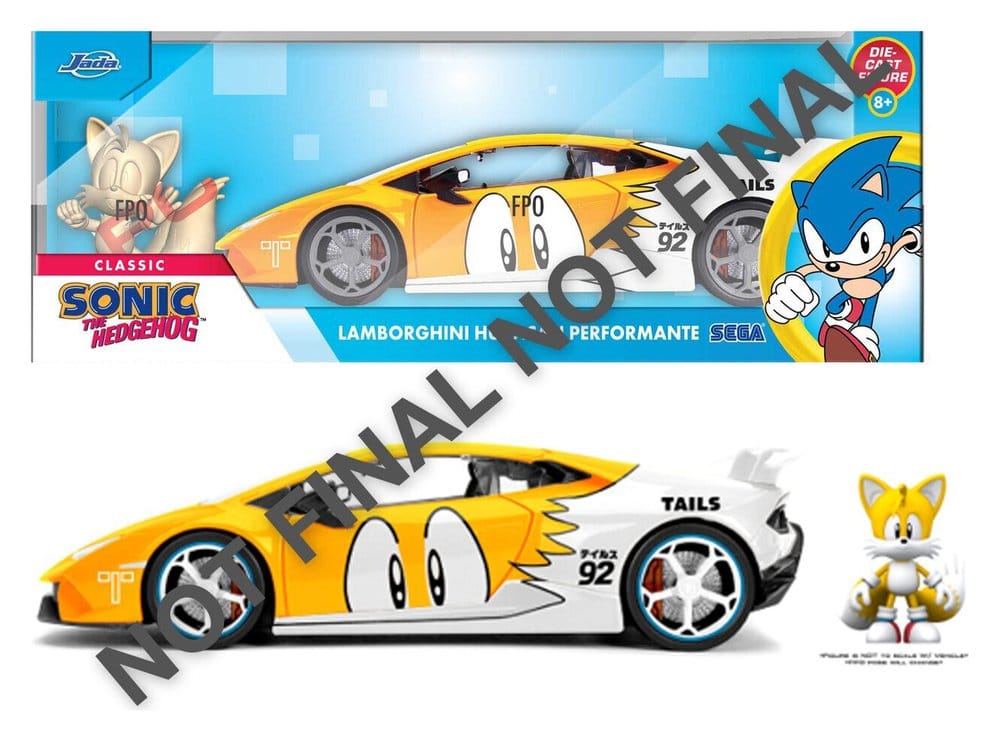 Sonic Diecast Véhicule 1:24 Tails Lamborghini Huracan 19 cm