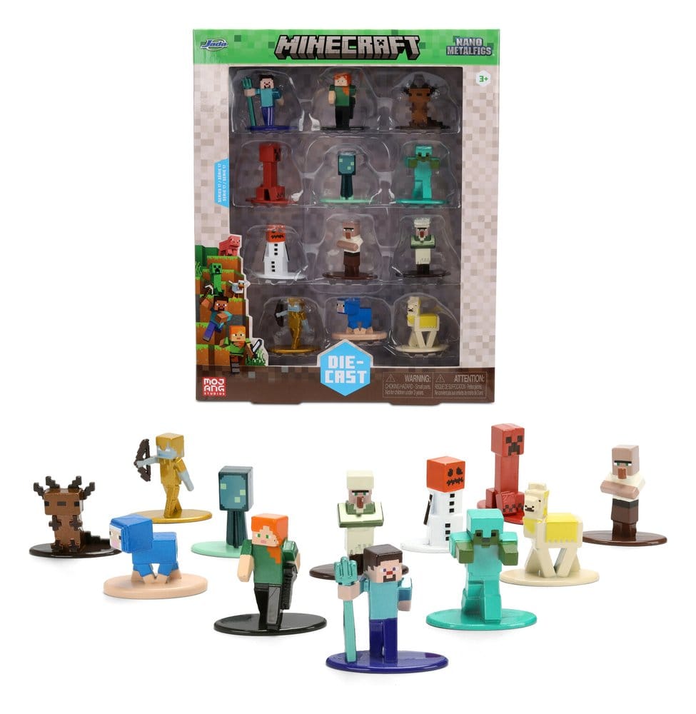 Minecraft Nano Metalfigs pack de 12 figurines mini