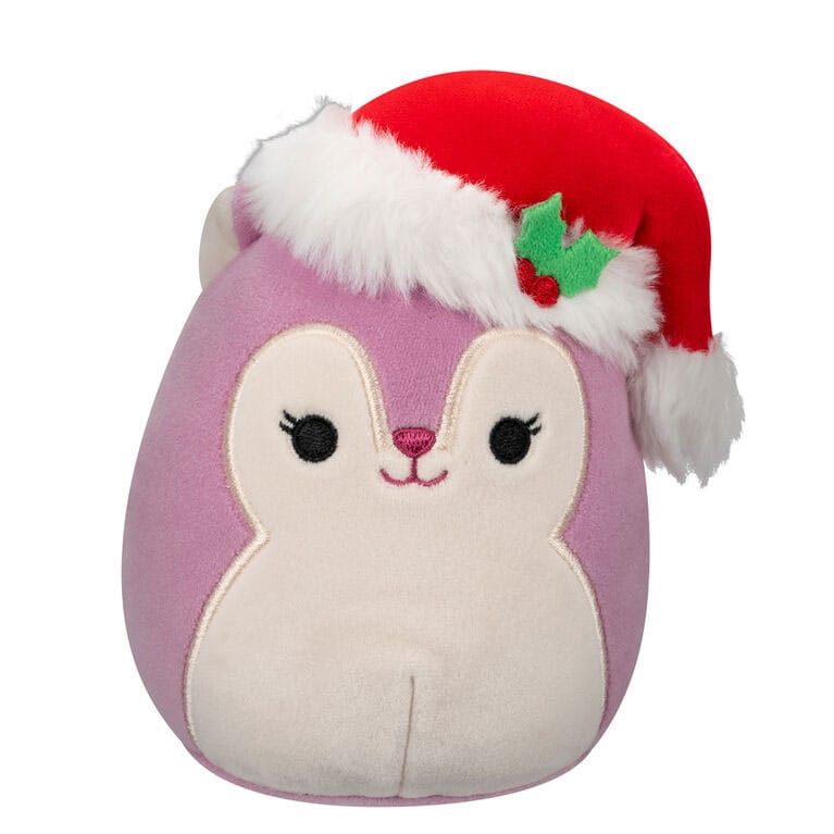 Squishmallows peluche Allina the Plum Squirrel with Santa Hat 12 cm
