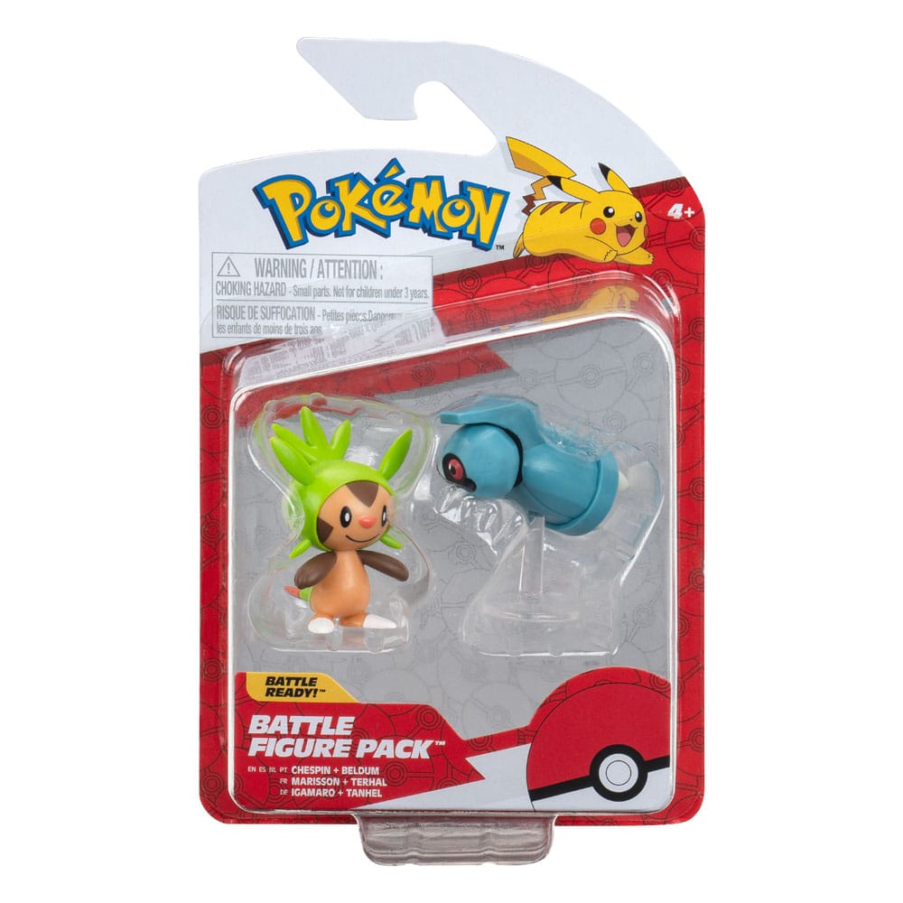Pokémon pack 2 figurines Battle Figure First Partner Set Marisson, Terhal 5 cm