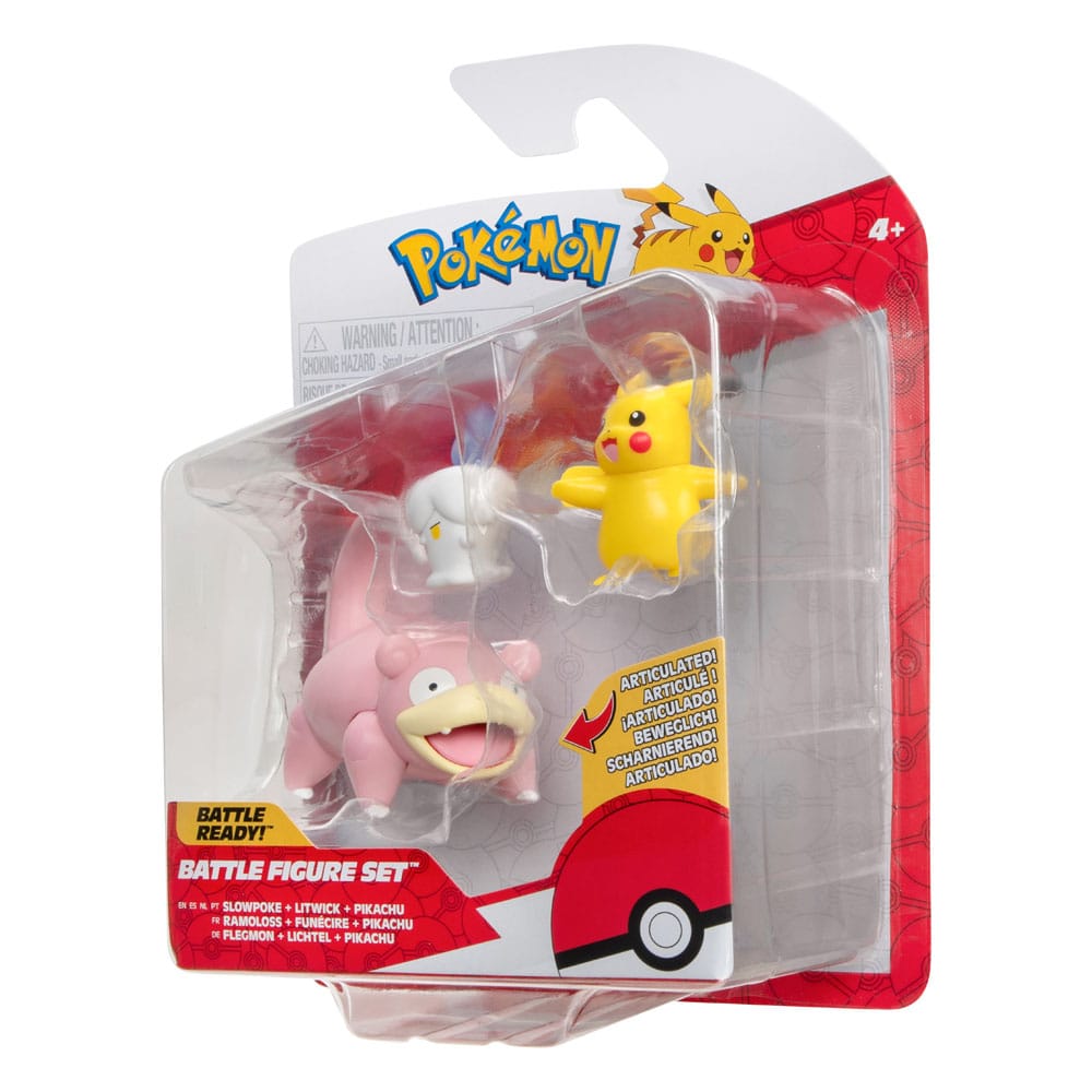 Pokémon pack 3 figurines Battle Figure Set Pikachu (Female), Funécire, Ramoloss 5 cm