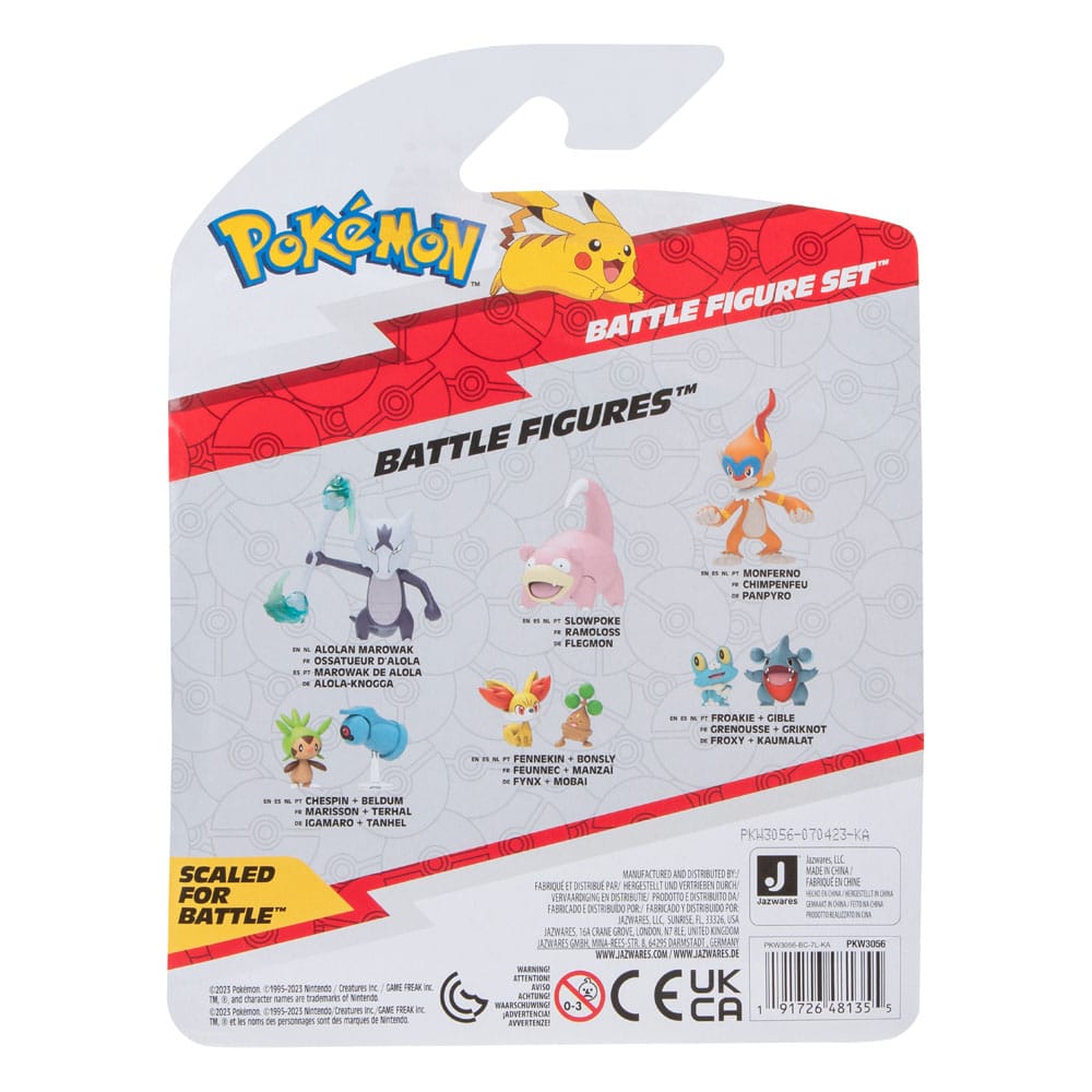 Pokémon pack 3 figurines Battle Figure Set Pikachu (Female), Funécire, Ramoloss 5 cm