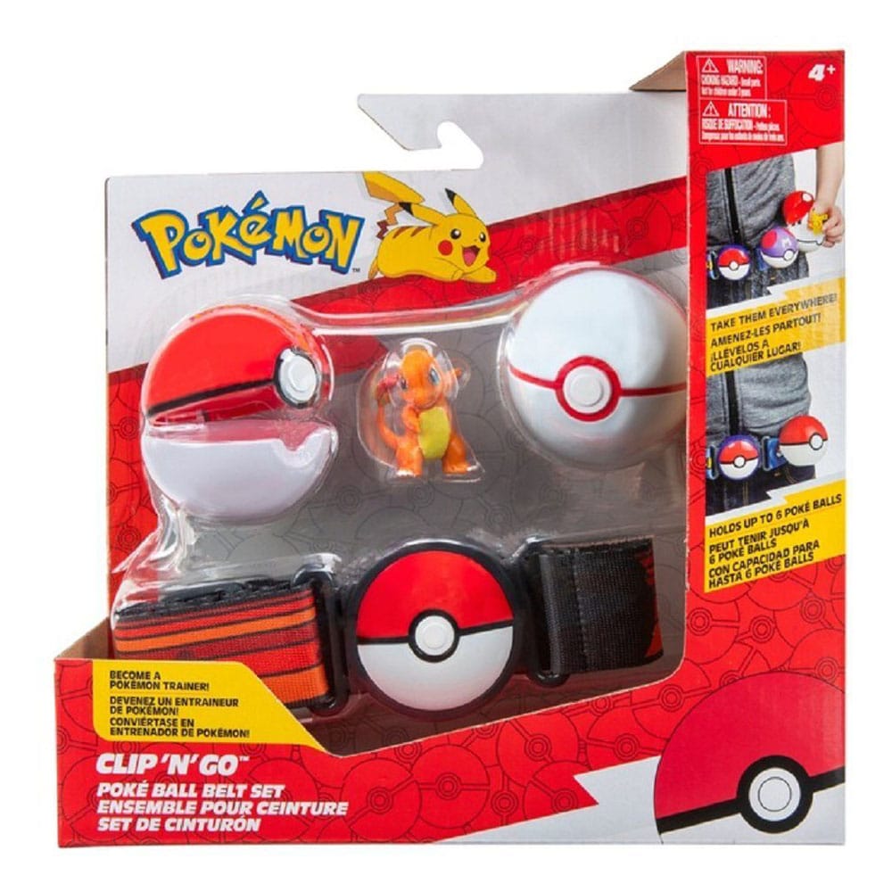 Pokémon ensemble pour ceinture Clip'n'Go Poké Ball, Luxe Ball & Salamèche