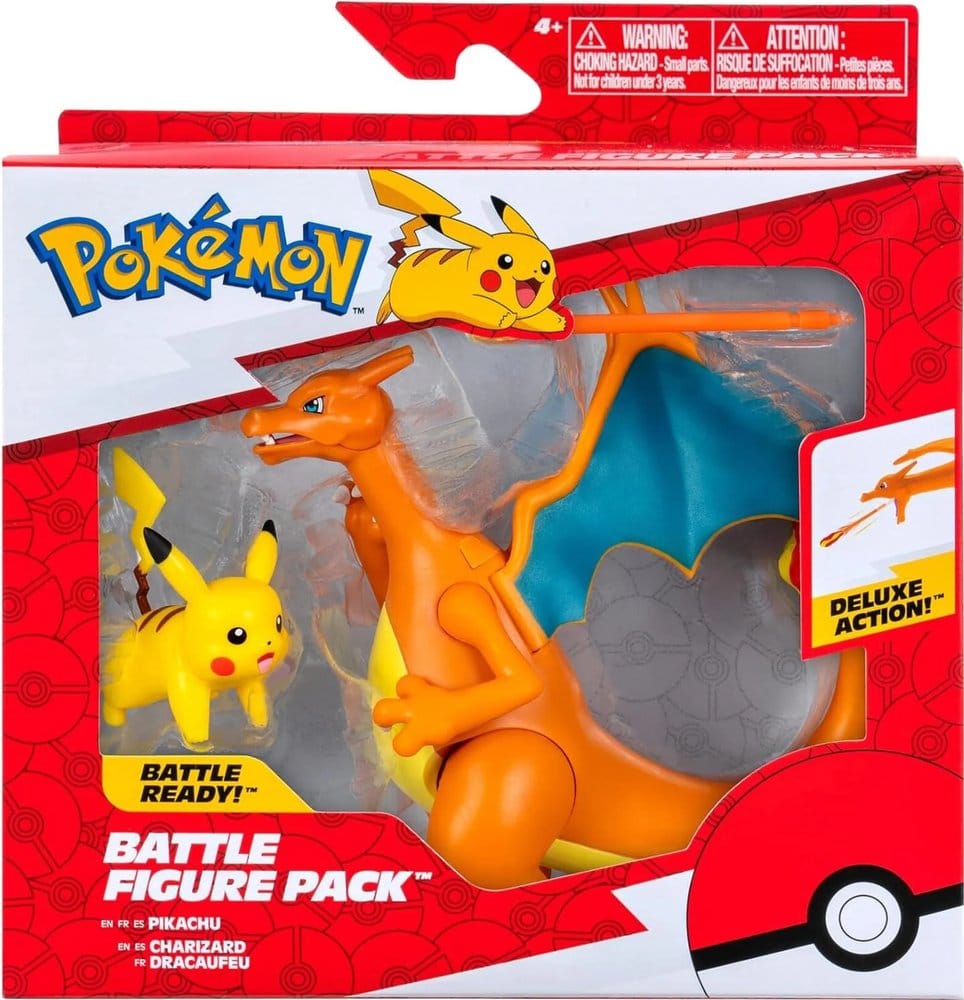 Pokémon figurines 2-Pack Dracaufeu 11 cm & Pikachu 5 cm